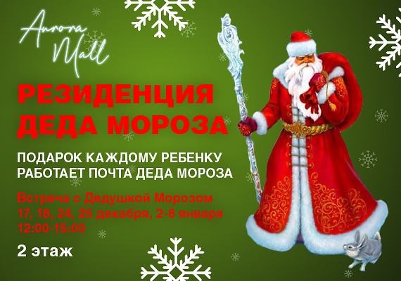Резиденция Деда Мороза в Аврора Молл